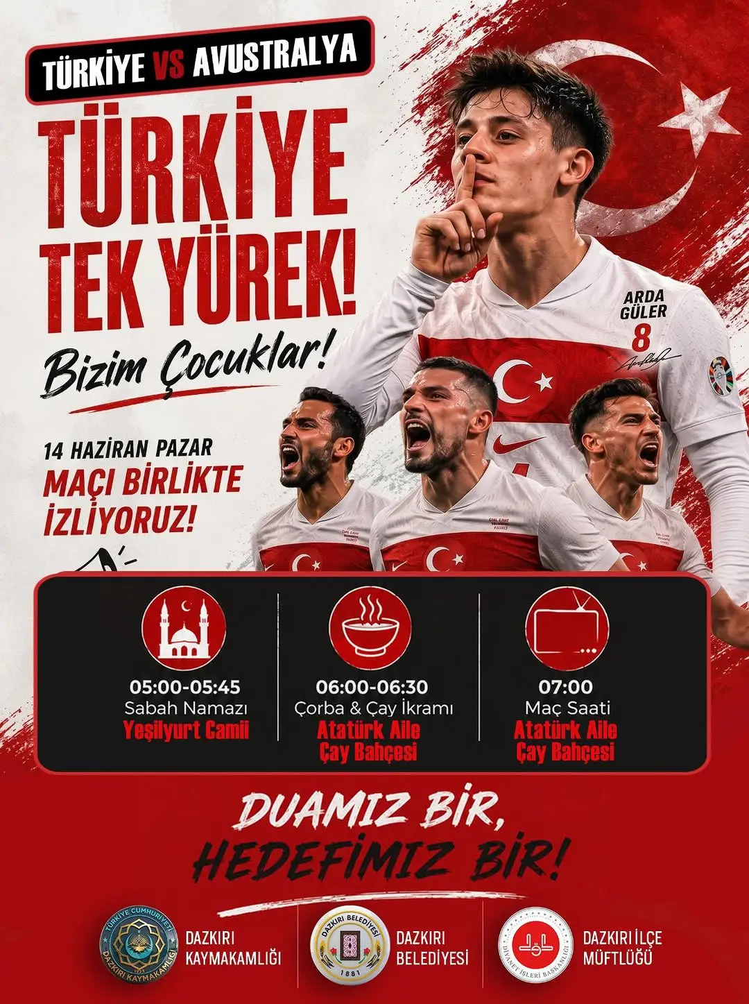 A Milli Takım Maçı için Yeşilyurt Mahallesi'nde Buluşuyoruz