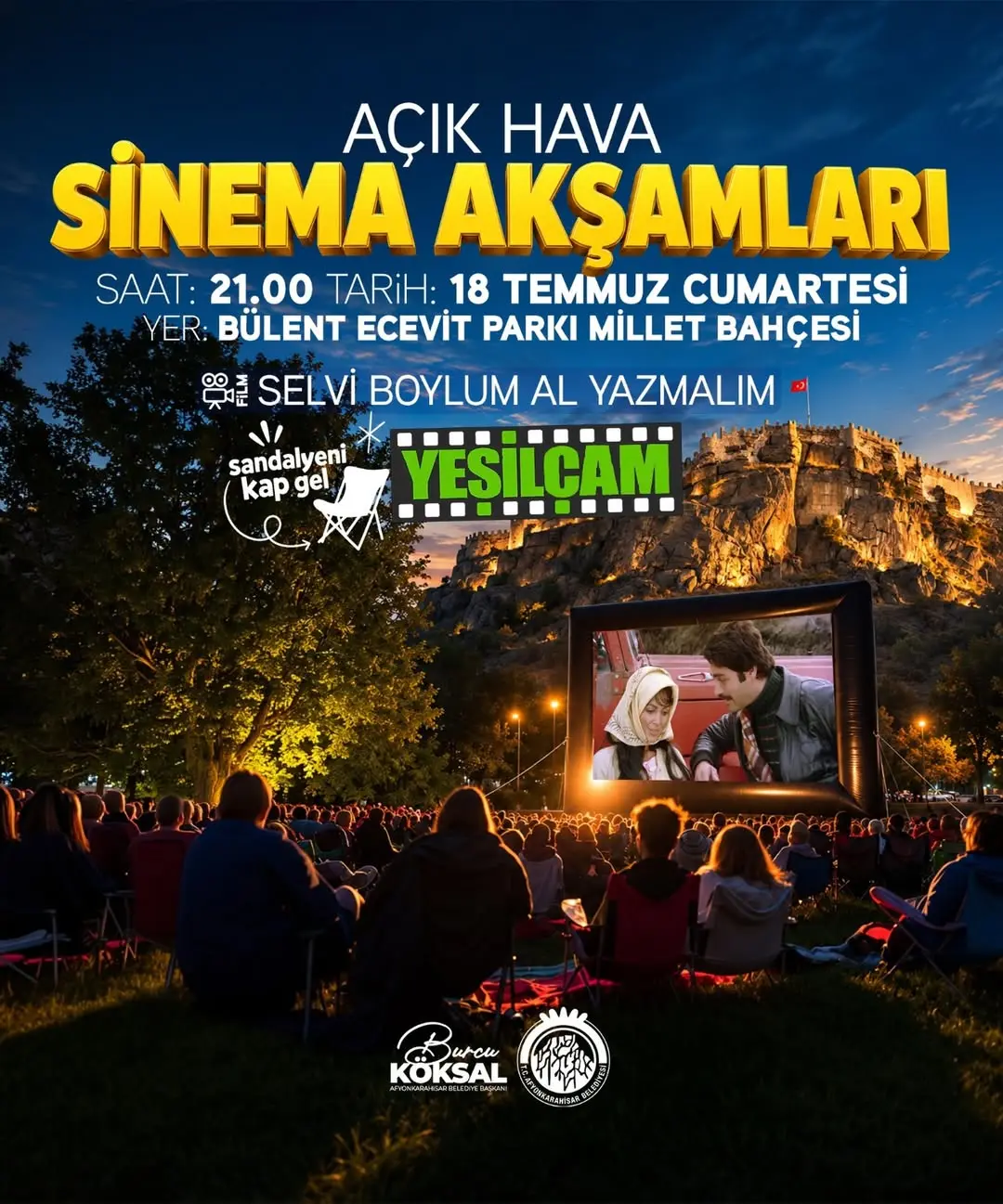 Afyonkarahisar Belediye Başkanı Burcu Köksal'dan Açık Hava Sinema Daveti