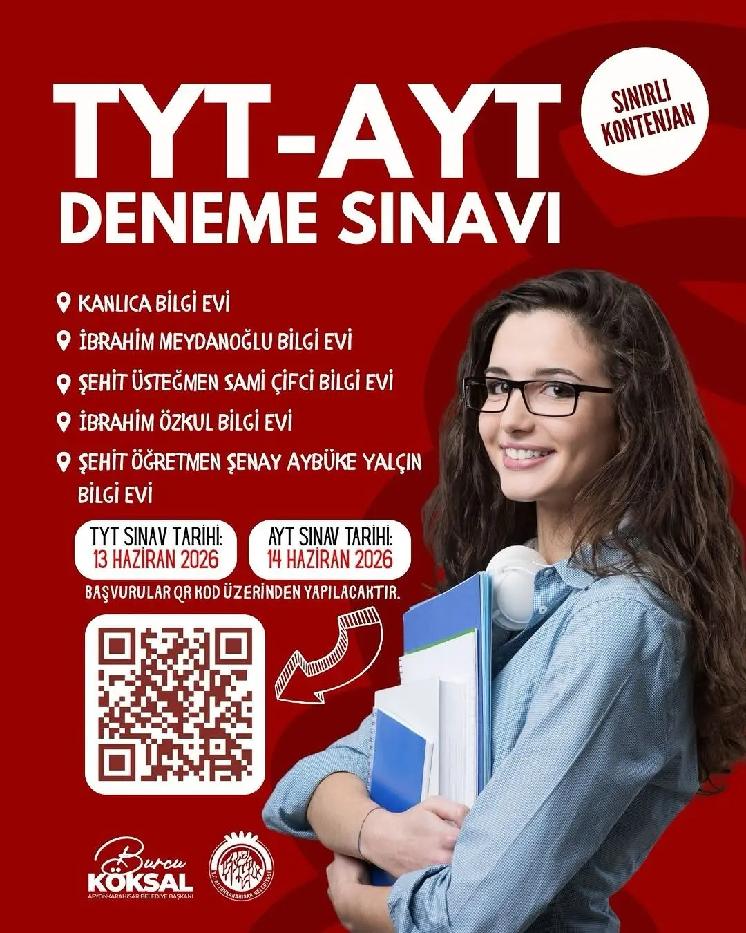 Afyonkarahisar Belediyesi Bilgi Evlerinde Ücretsiz TYT-AYT Deneme Sınavları Devam Ediyor