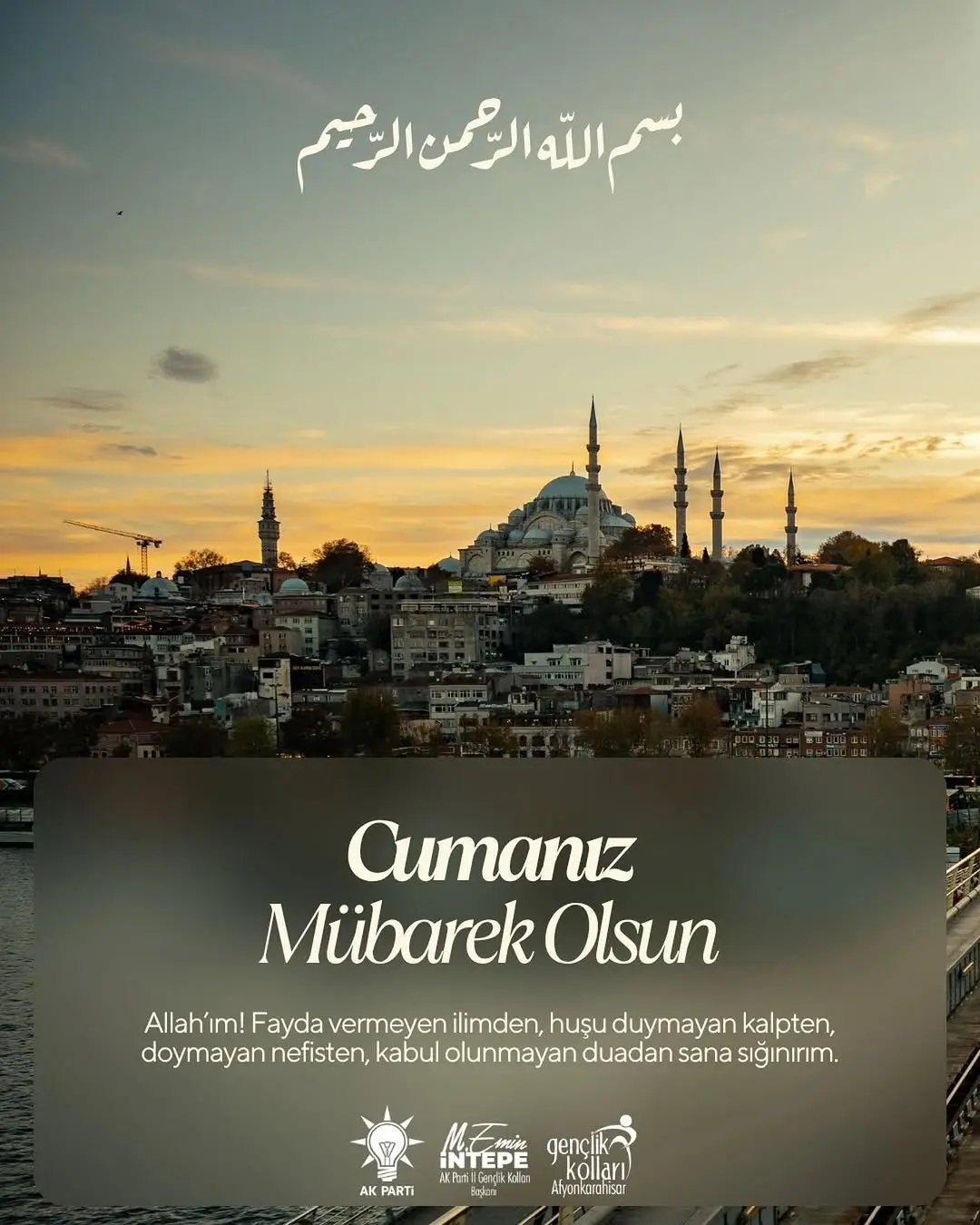 Ak Parti Afyonkarahisar İl Gençlik Kolları Başkanı'ndan Cuma Mesajı