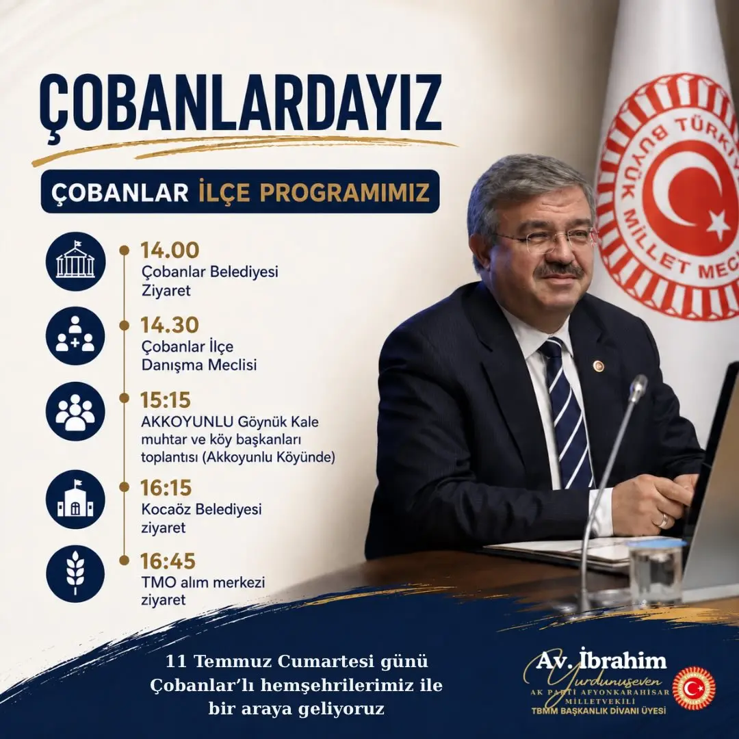 Ak Parti Afyonkarahisar Milletvekili İbrahim Yurdunuseven'den Çobanlar İlçesi Ziyareti