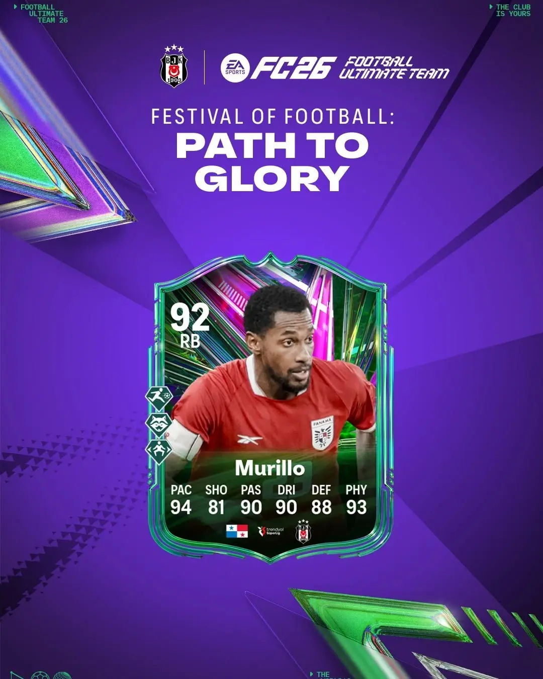 Amir Murillo, FC26 Ultimate Team'de Path to Glory yolculuğuna çıkıyor!