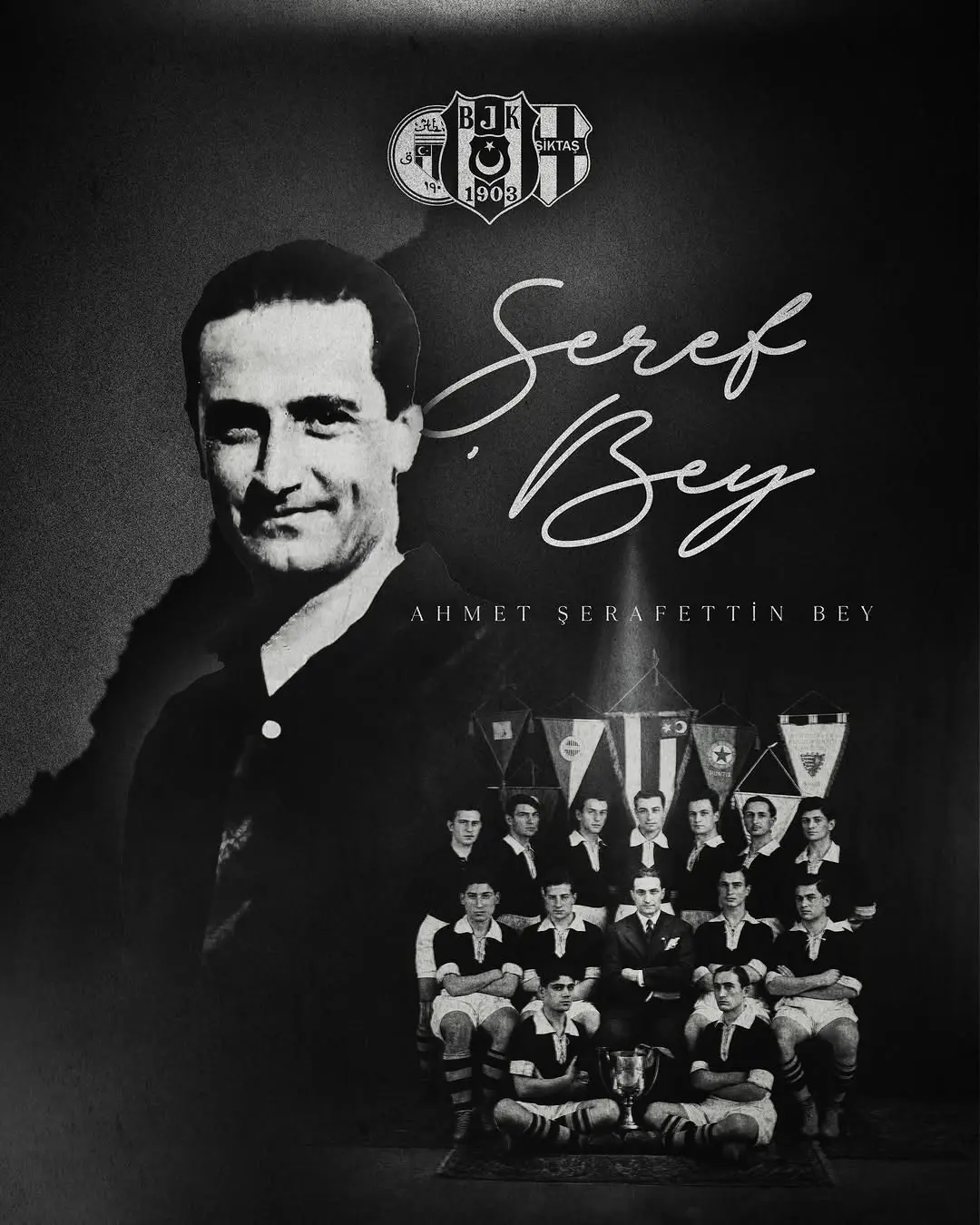 Beşiktaş'ın Şeref'i Ahmet Şerafettin Bey'i Saygıyla Anıyor
