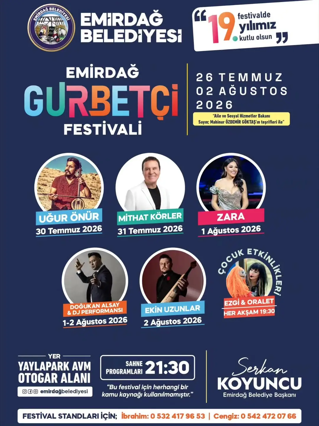 Emirdağ Gurbetçi Festivali 19. Gurbetçi Festivali İle Başlıyor