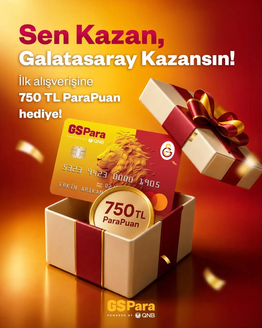 GSPara Kredi Kartı ile İlk Alışverişte 750 TL ParaPuan Hediye!