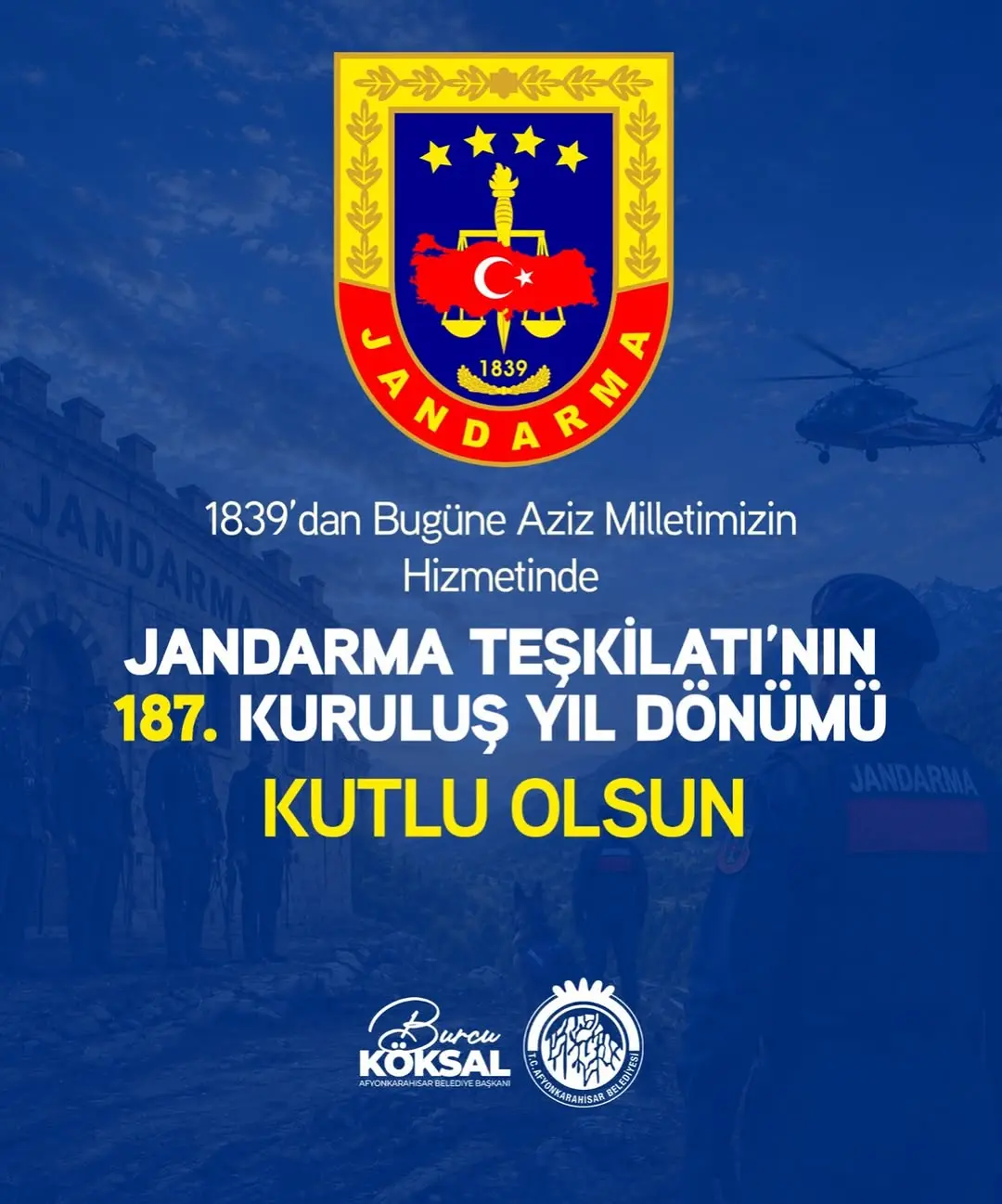 Jandarma Teşkilatı'nın 187. Kuruluş Yıl Dönümü Kutlaması