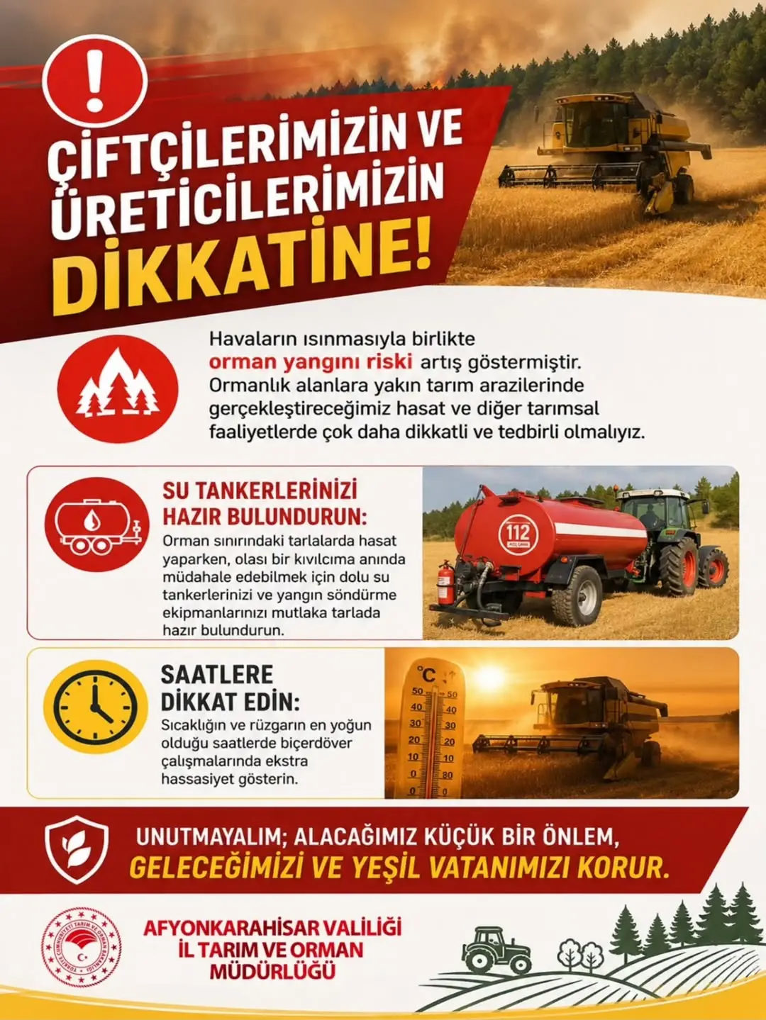 Orman Yangını Riskine Karşı Çiftçilere Önemli Uyarı!