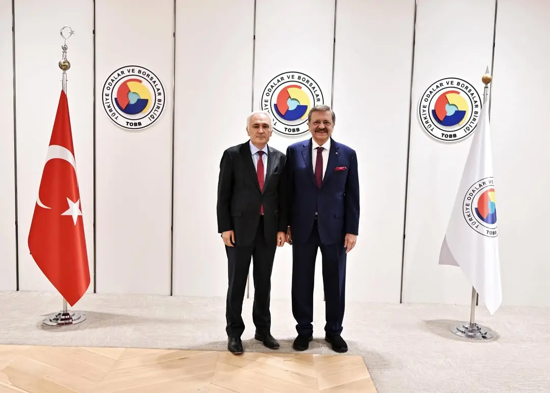 TOBB Başkanı Mustafa Rifat Hisarcıklıoğlu, Türkiye İlaç ve Tıbbi Cihaz Kurumu Başkanı Hüseyin Çelik'i Ağırladı