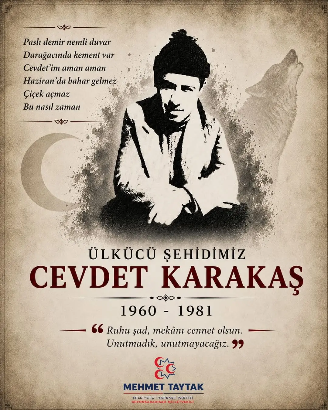 Ülkücü Şehidimiz Cevdet Karakaş'ı Rahmetle Anıyoruz