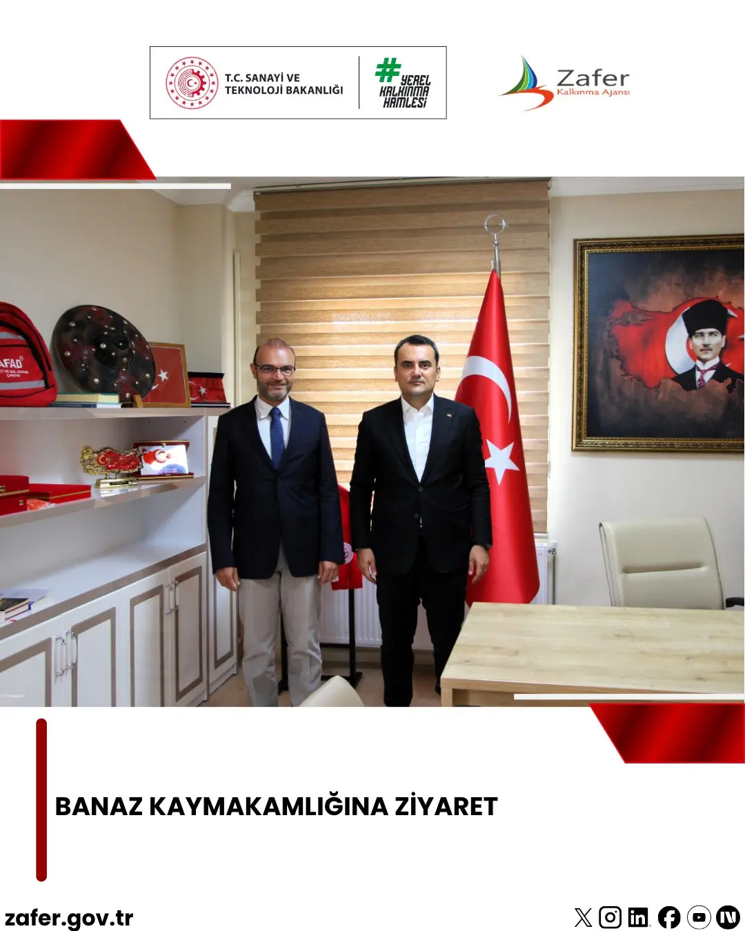 Uşak Yatırım Destek Ofisi Banaz Kaymakamı'nı Ziyaret Etti