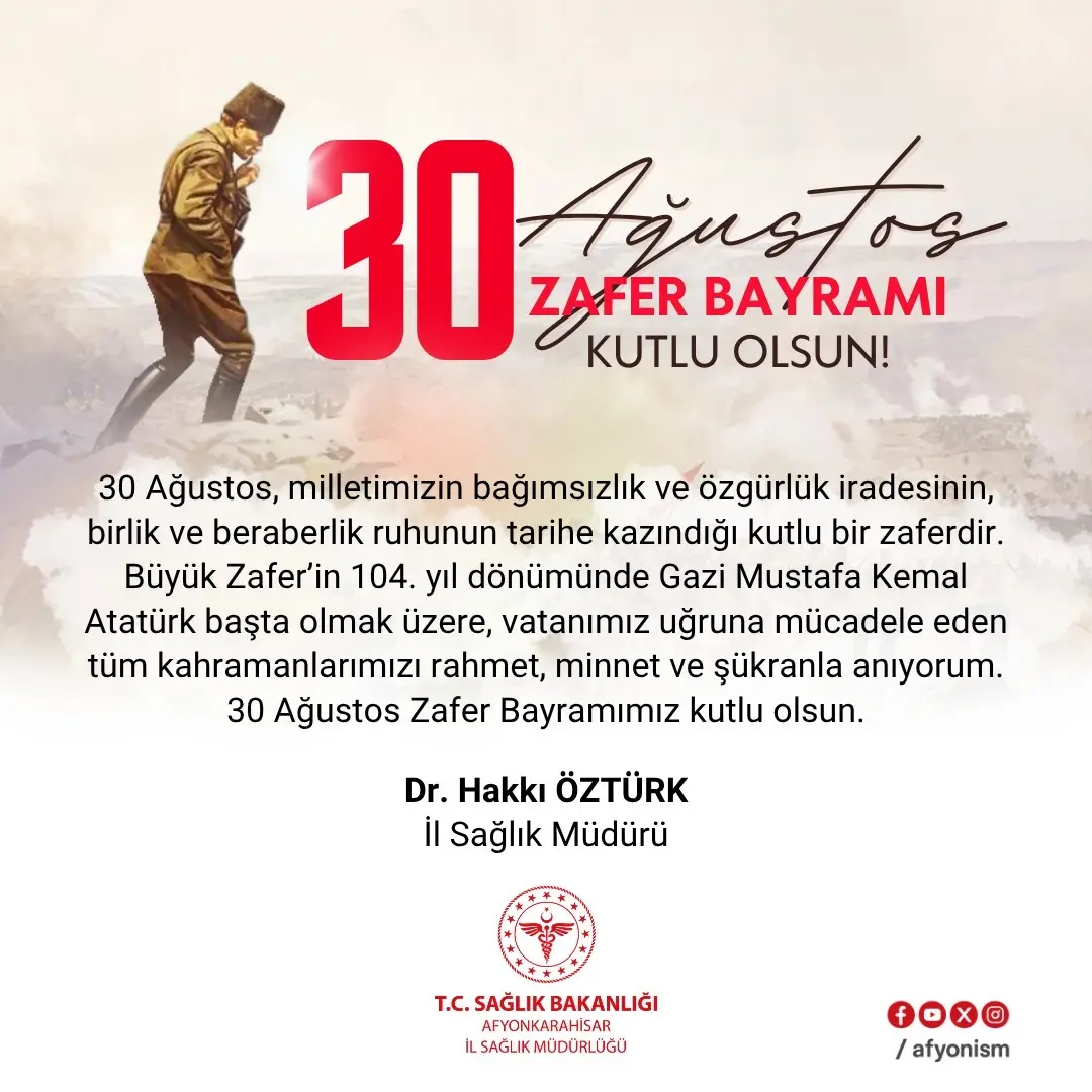 30 Ağustos Zafer Bayramı Kutlu Olsun!