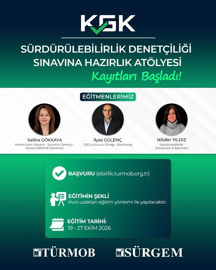 ???? KGK SÜRDÜRÜLEBİLİRLİK DENETÇİLİĞİ SINAVINA HAZIRLIK ATÖLYESİ Kayıtlarımız Başladı!