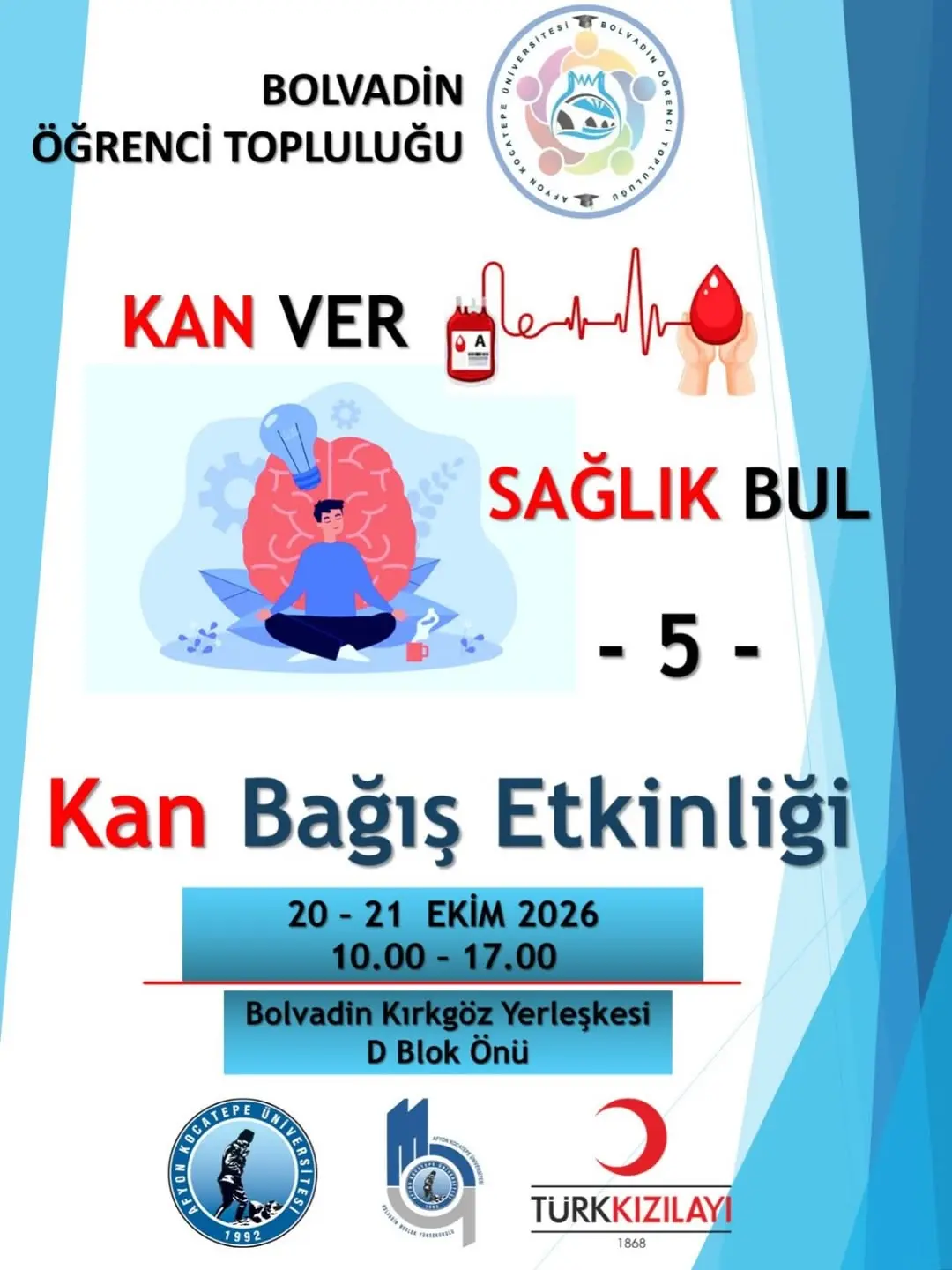 Afyon Kocatepe Üniversitesi'nden Kan Bağışı Etkinliği