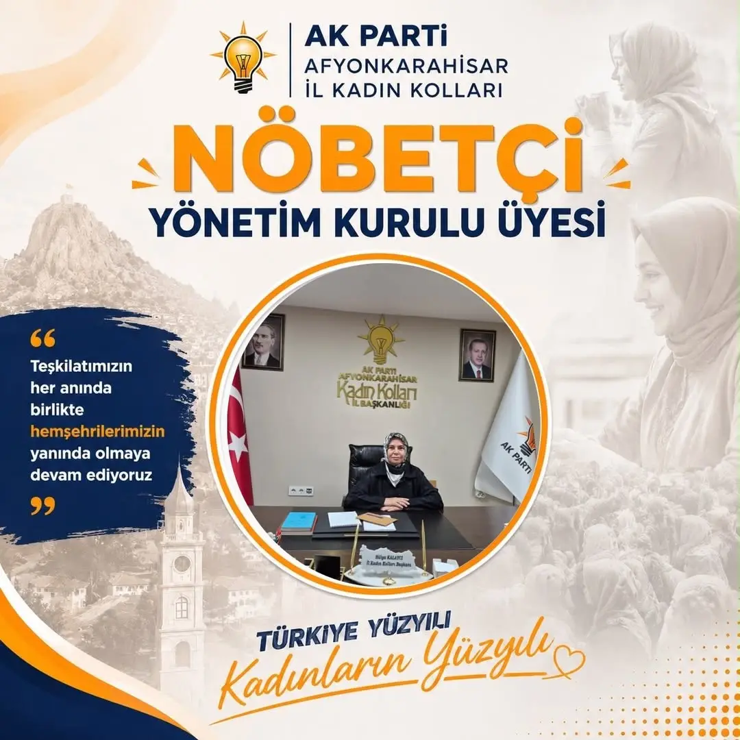AK Parti Afyonkarahisar İl Kadın Kolları'ndan Nöbetçi Başkanlık Hizmeti