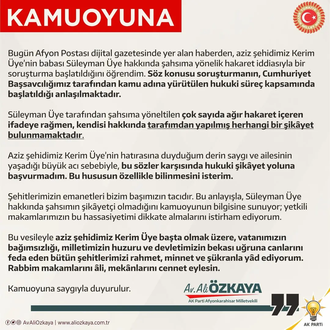 AK Parti Afyonkarahisar İl Kadın Kolları'ndan Önemli Açıklama