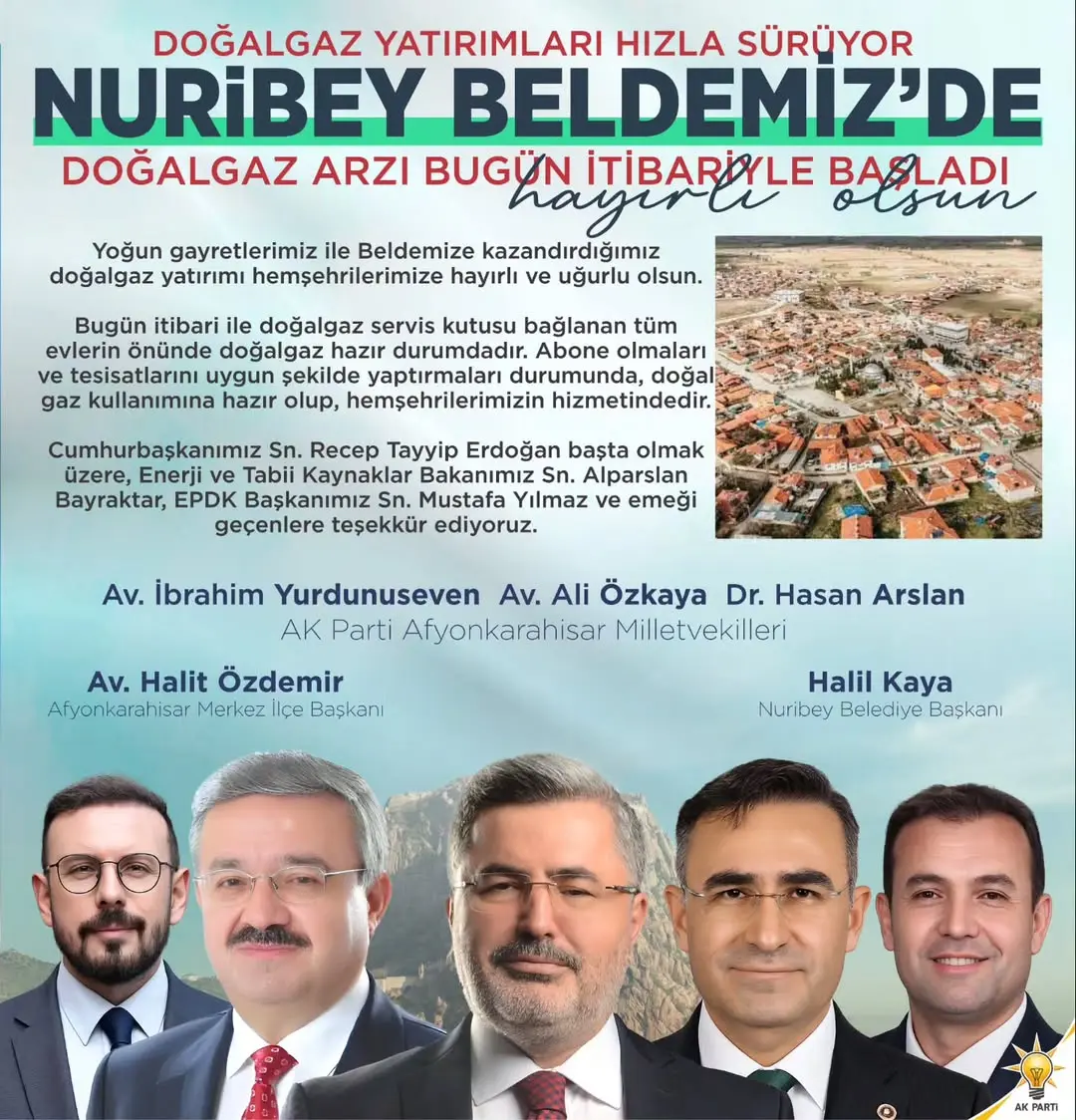 AK Parti Milletvekili Hasan Arslan: Nuribey'de Doğalgaz Arzı Başladı