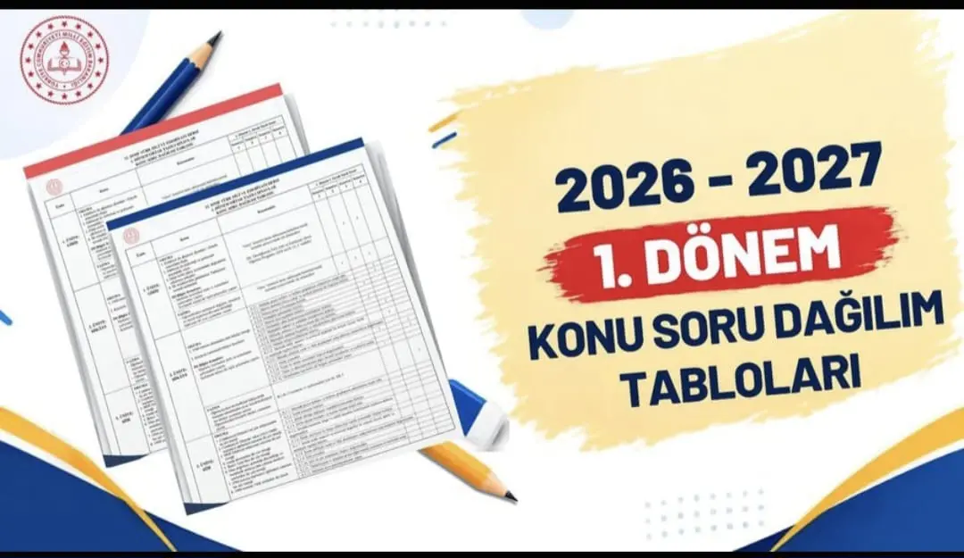 Birinci Dönem Ortak Yazılı Sınavlarının Konu-Soru Dağılım Tabloları Yayımlandı
