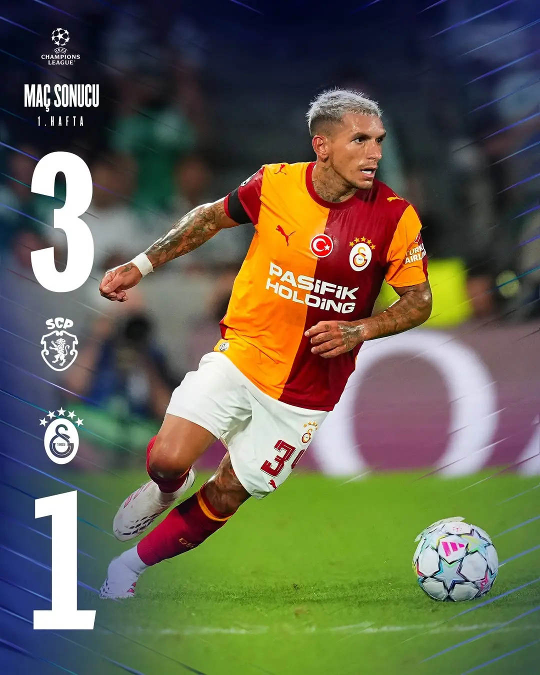 Galatasaray Futbol Takımı Sporting CP'ye 3-1 Mağlup Oldu