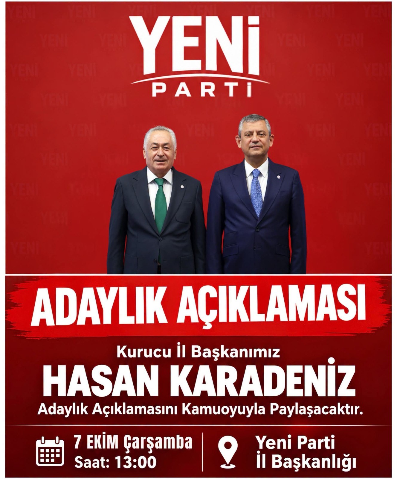 Hasan Karadeniz Adaylık Açıklaması Yapacak