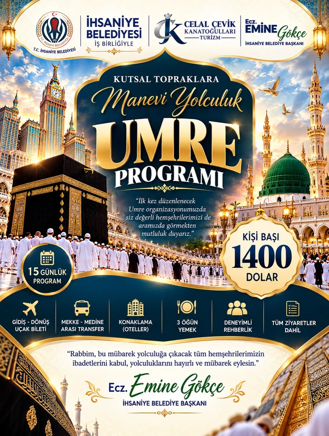 İhsaniye Belediyesi'nden Umre Programı Duyurusu
