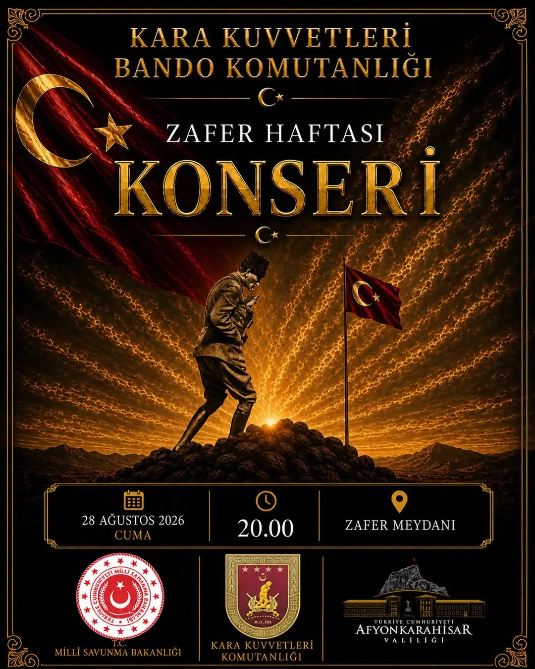 Kara Kuvvetleri Bando Komutanlığı Zafer Haftası'nda Afyonkarahisar'da Sahne Alacak