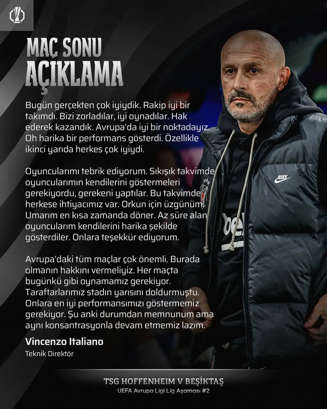 Maç sonu açıklama | Vincenzo Italiano