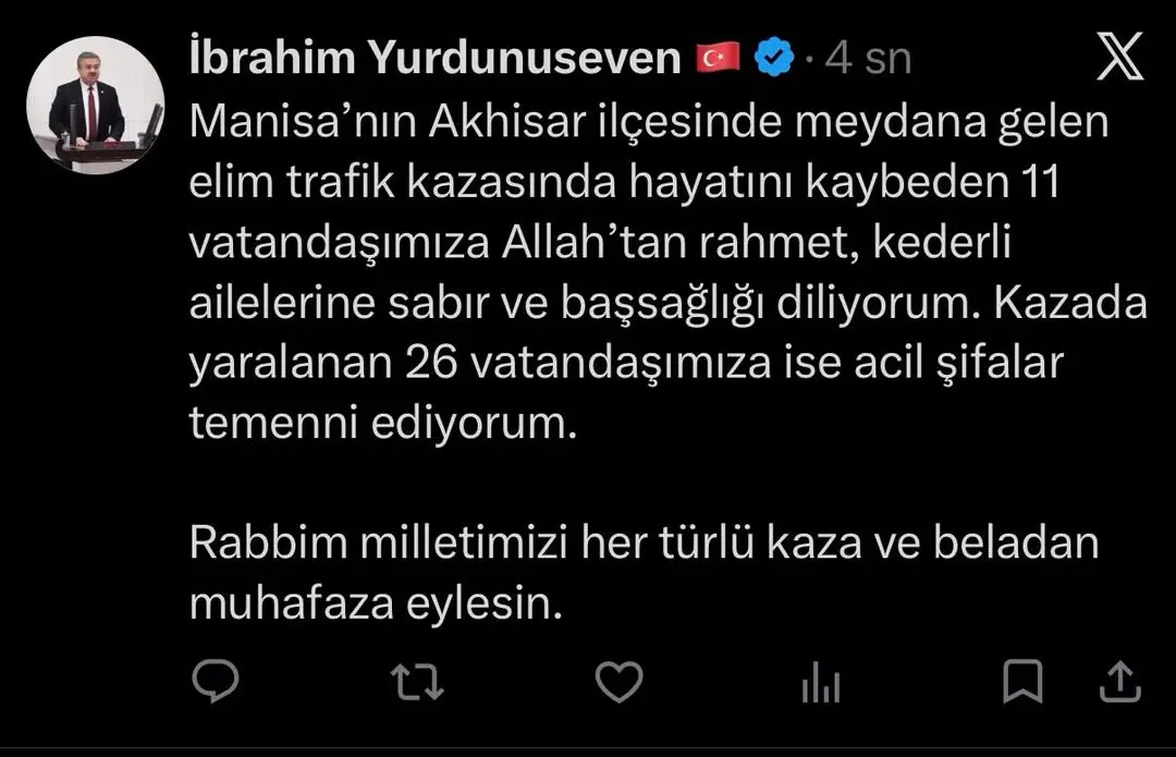 Manisa Akhisar'da Meydana Gelen Trafik Kazasında 11 Vatandaş Hayatını Kaybetti
