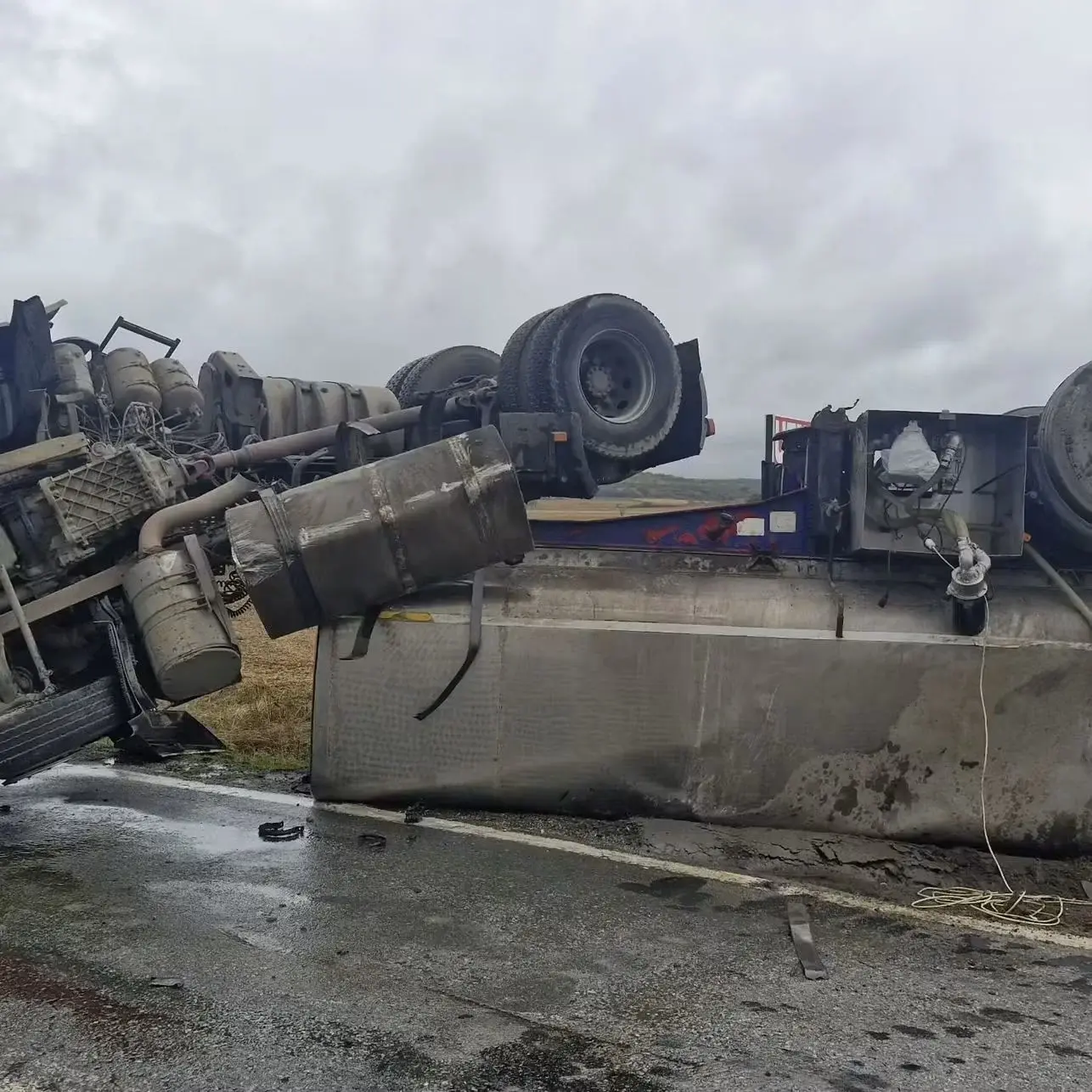 Saray Vize Yolunda Tanker Kazası Meydana Geldi
