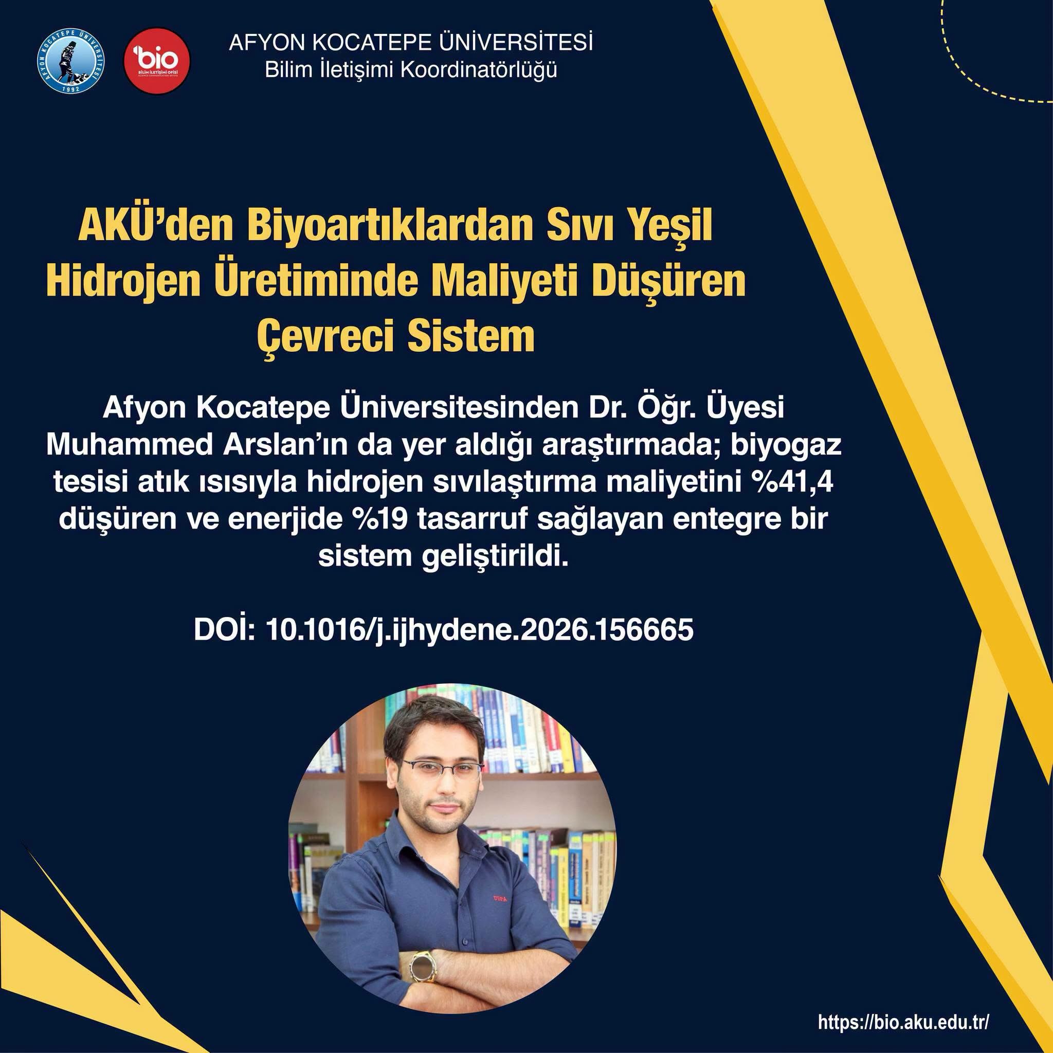 Afyon Kocatepe Üniversitesi'nden çevreci hidrojen sistemi