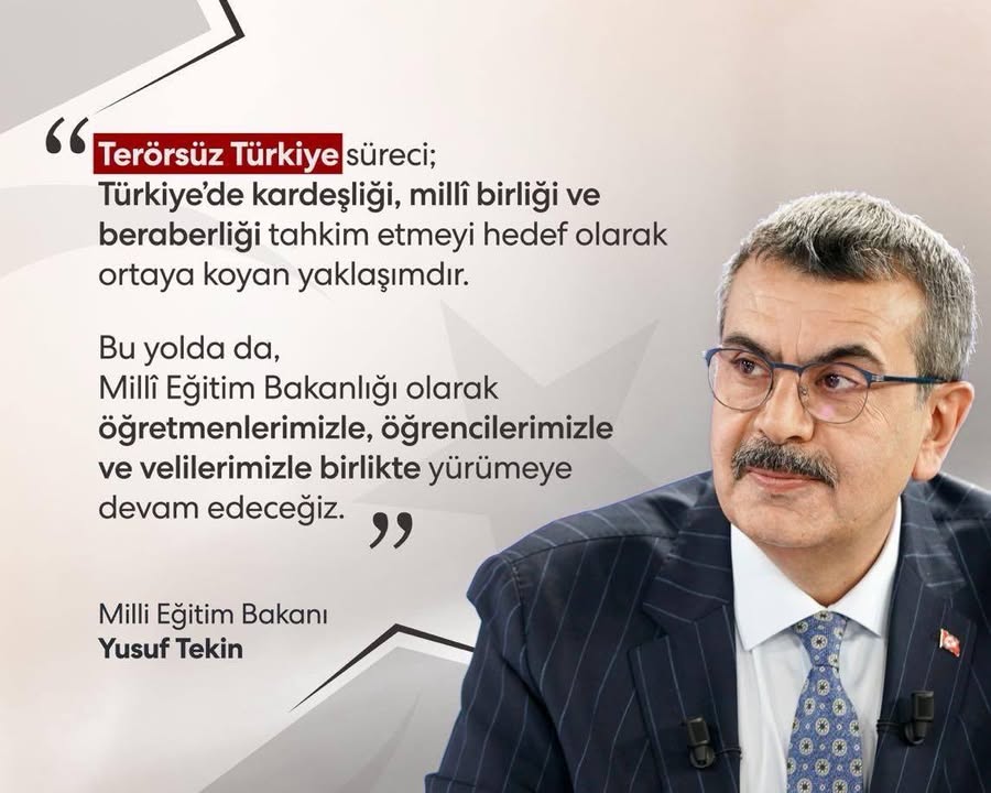 Bakan Tekin'den terörsüz Türkiye vurgusu