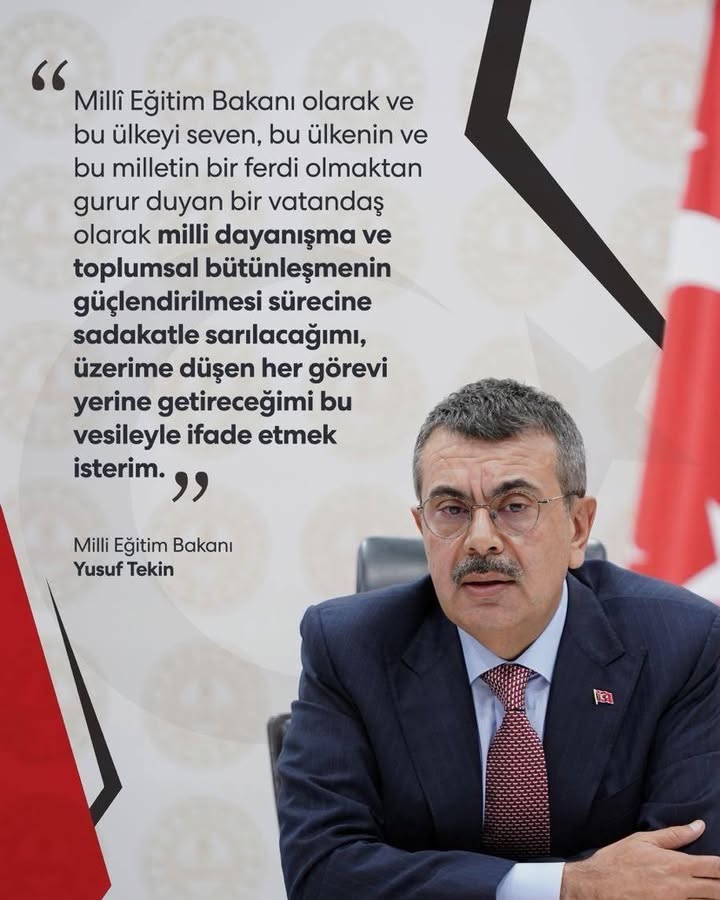 Bakan Tekin, dayanışma mesajı verdi