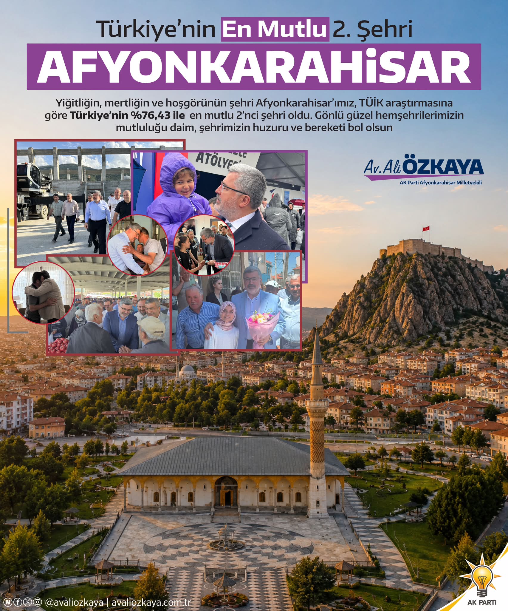 Afyonkarahisar Türkiye'nin en mutlu ikinci şehri