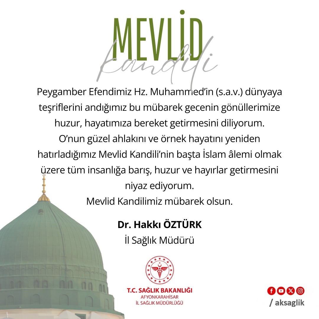Mevlid Kandili Mesajı Yayınlandı