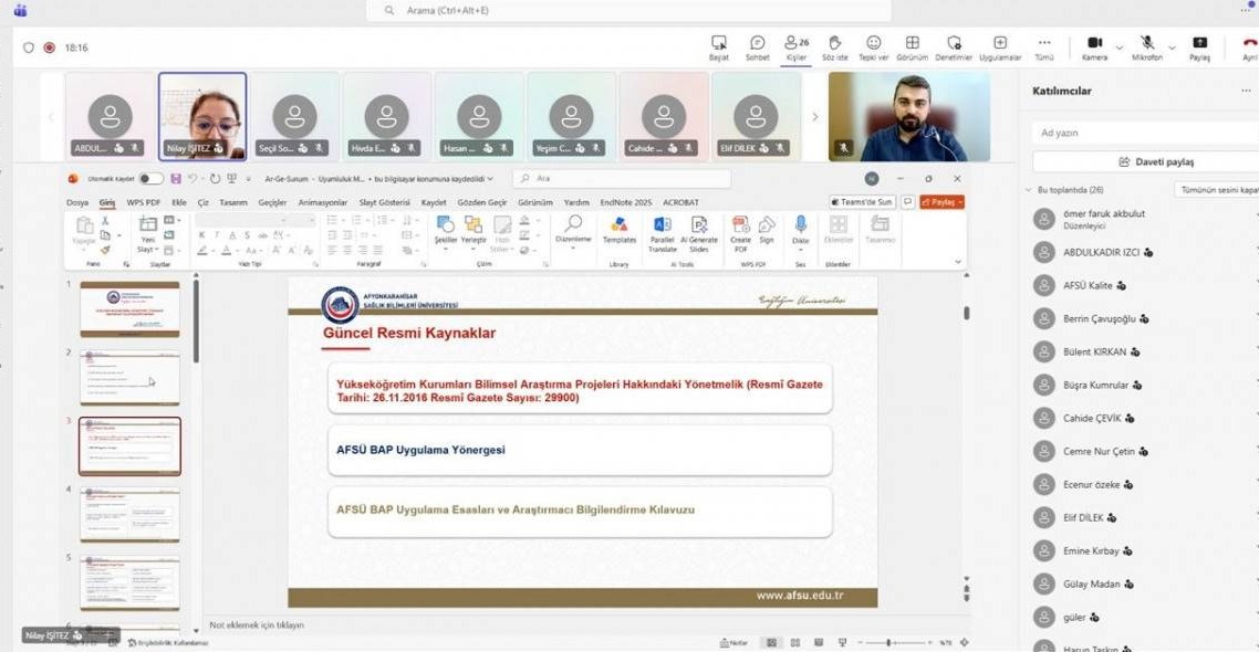 AFSÜ Araştırmacıların Proje Kapasitesini Artırıyor