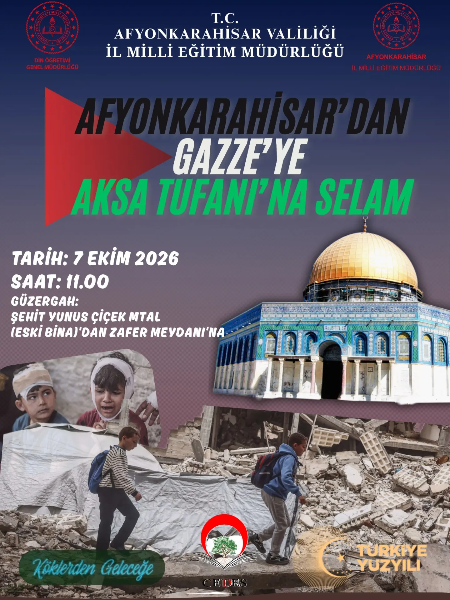 Gazze'ye Destek Yürüyüşü Düzenleniyor