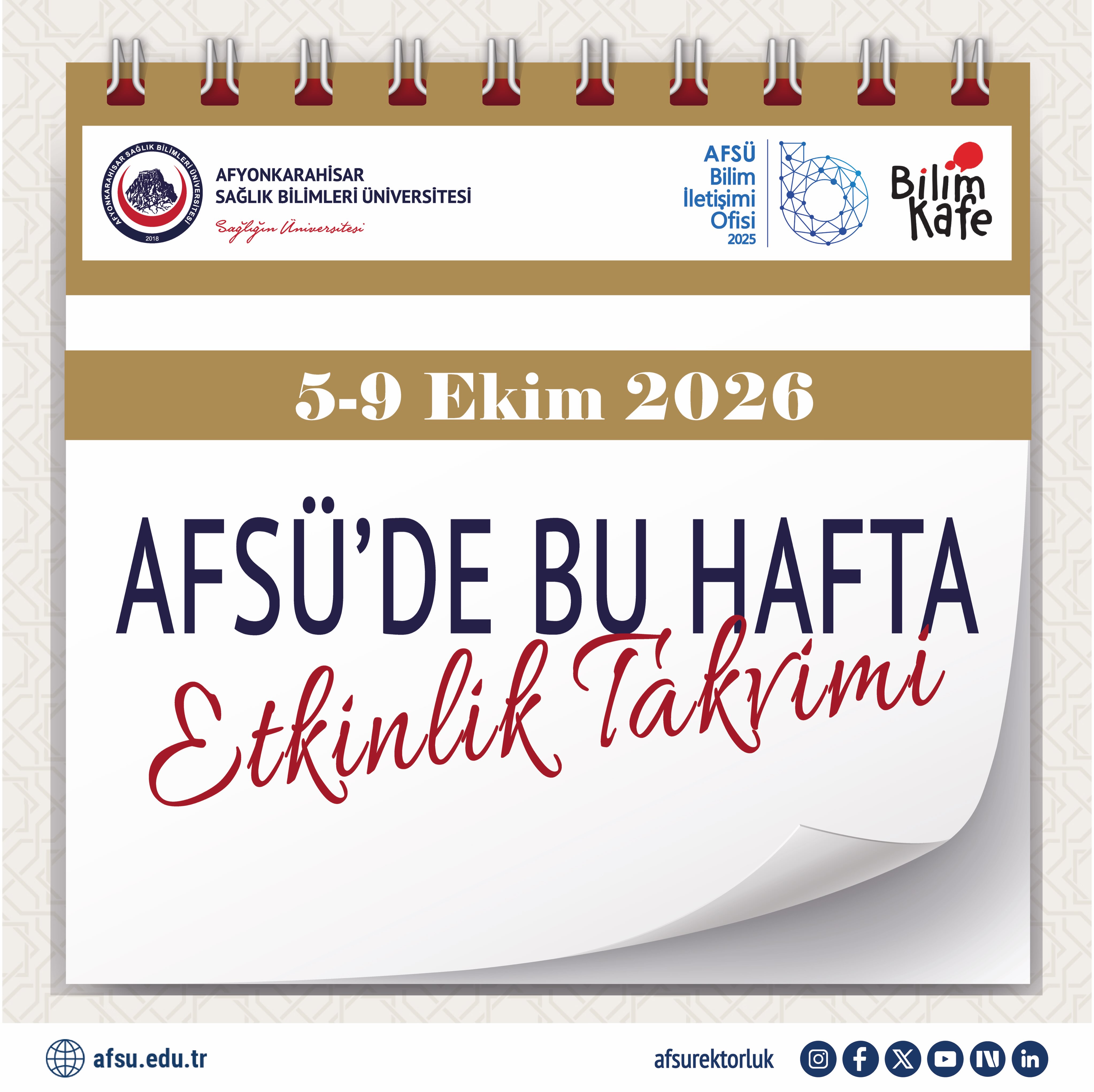 AFSÜ'de Bu Hafta Etkinlikler