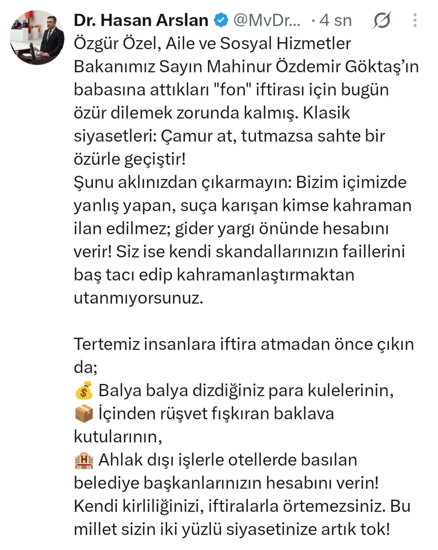 Özgür Özel, Özür Diledi