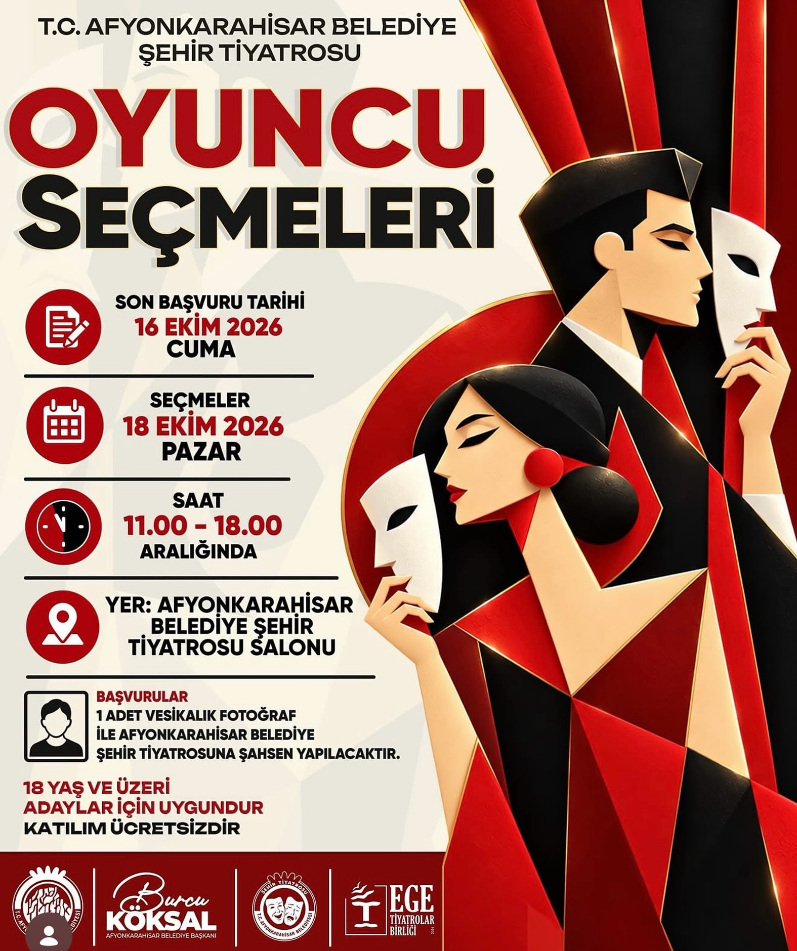 Afyonkarahisar'da Tiyatro Oyuncu Seçmeleri