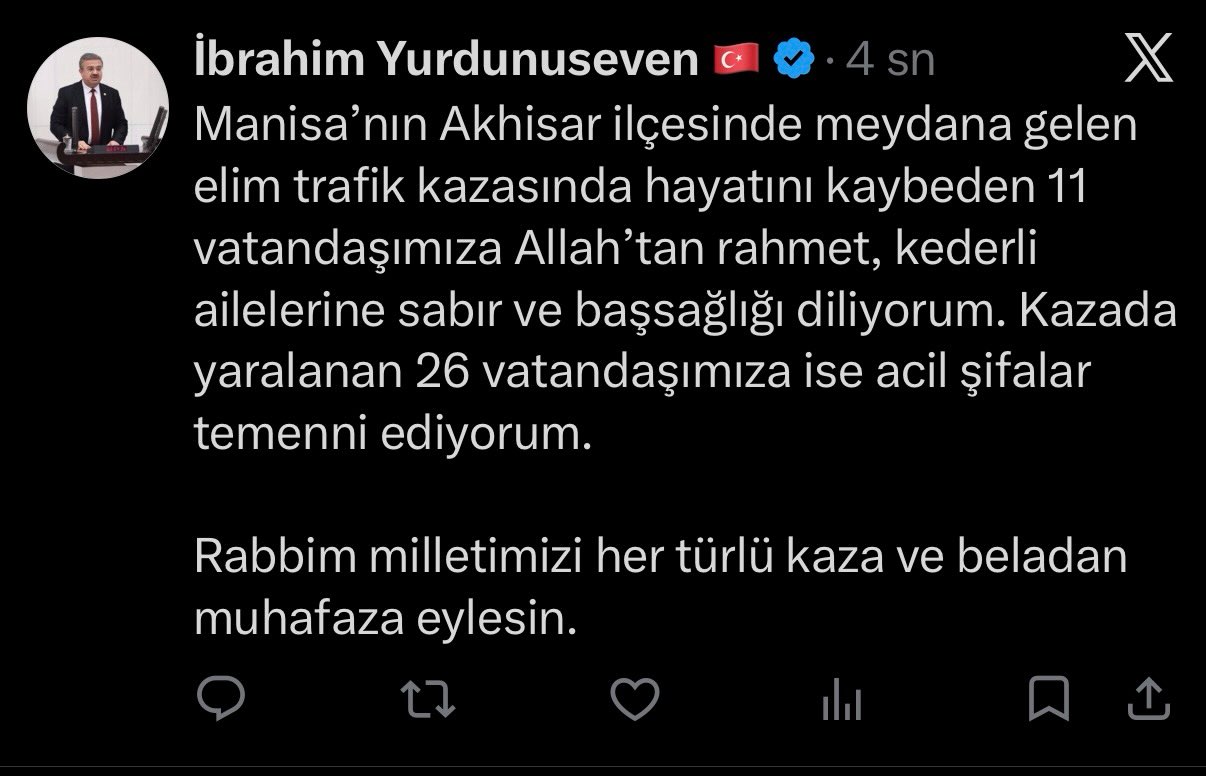 Akhisar'daki Trafik Kazası Üzüntü Yarattı
