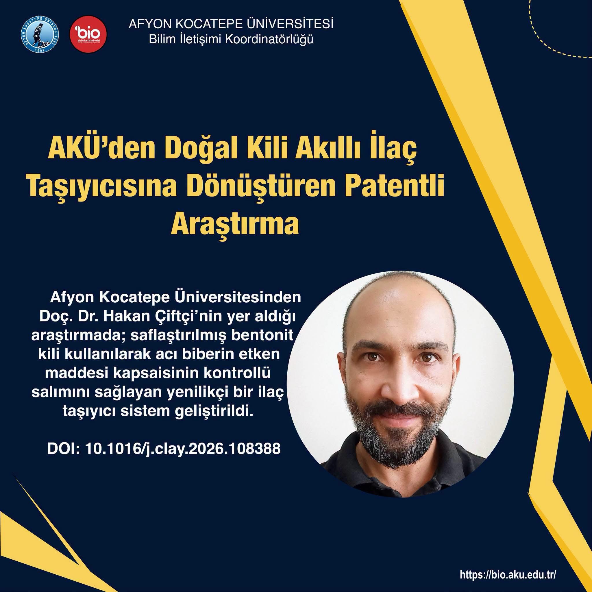 AKÜ’den Patentli İlaç Taşıyıcı Gelişimi