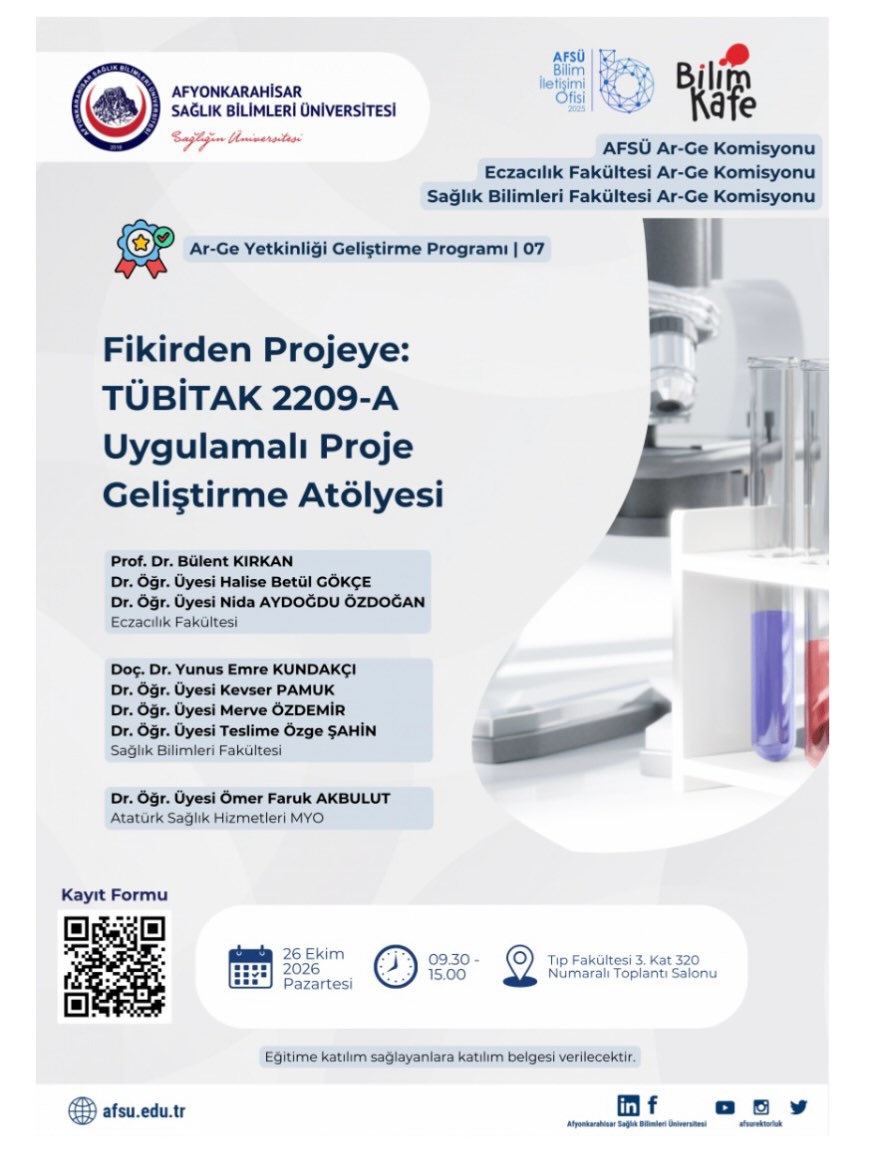 TÜBİTAK Proje Atölyesi Duyuruldu