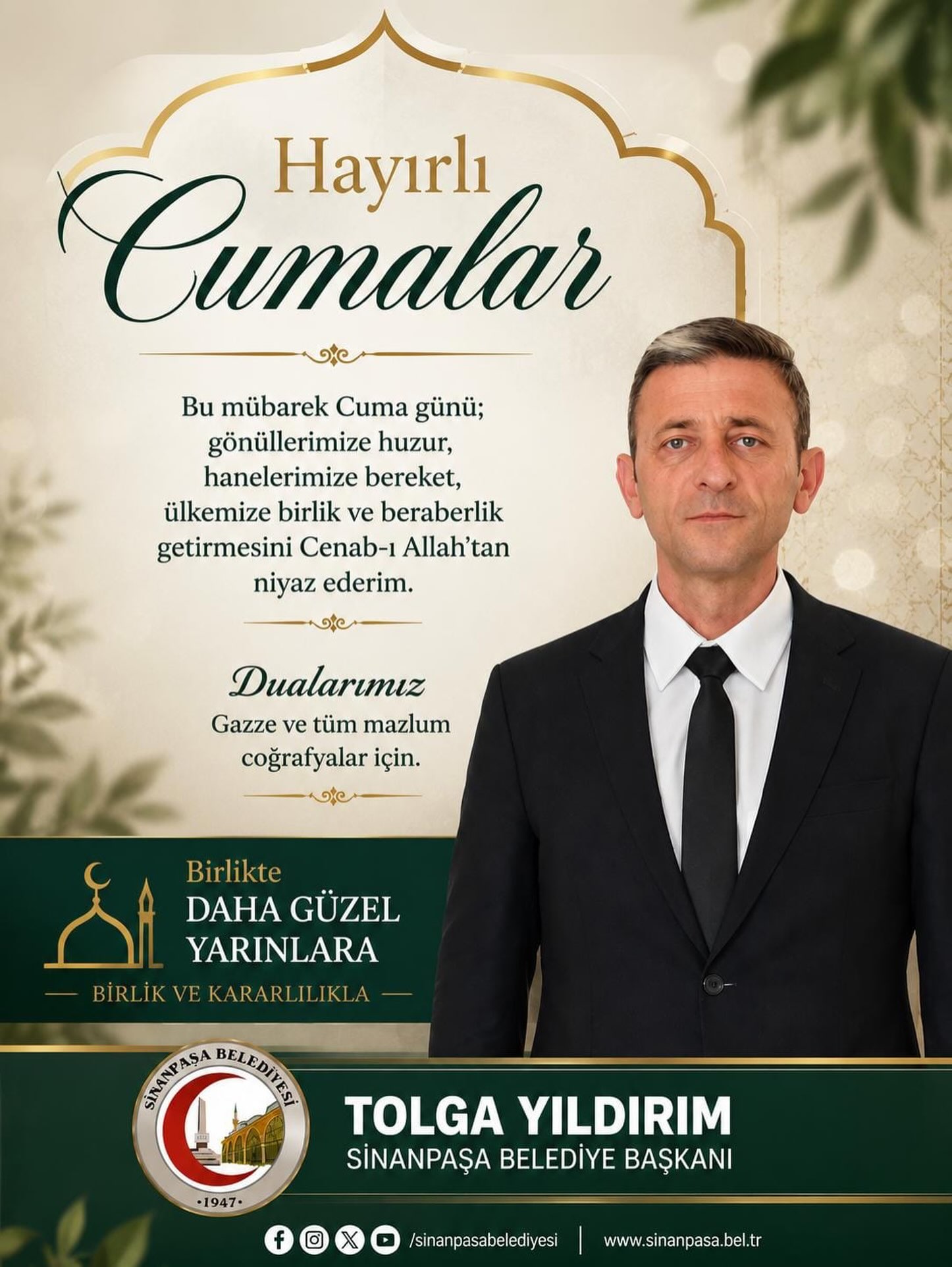Sinanpaşa Belediye Başkanı'ndan Cumalar Mesajı