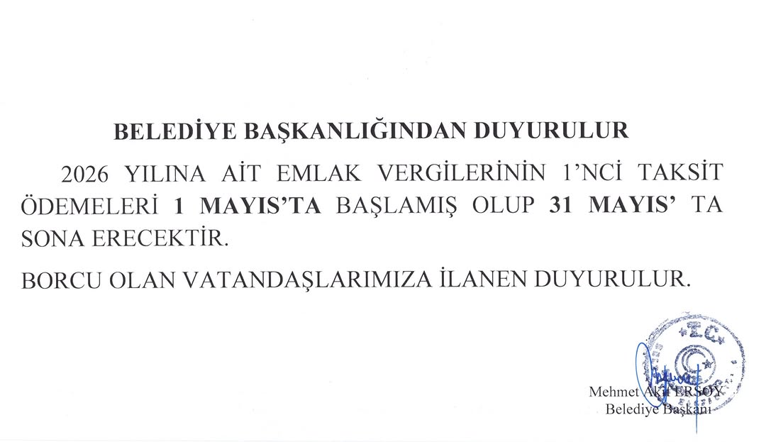 2026 Emlak Vergisi Ödeme Tarihleri Duyuruldu