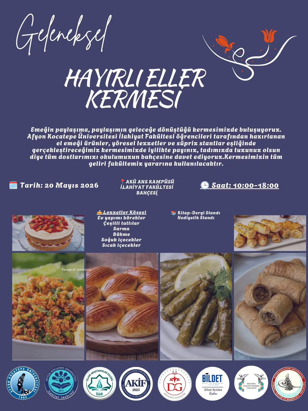 Afyon Kocatepe Üniversitesi İlahiyat Fakültesi'nin Düzenlediği Geleneksel Hayırlı Eller Kermesi