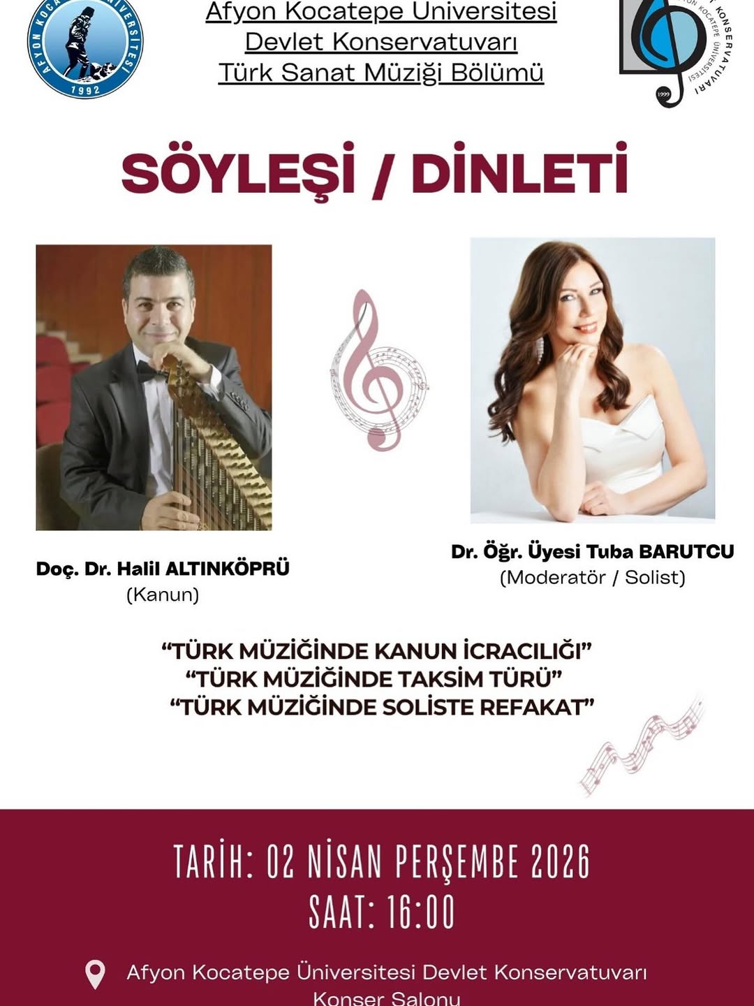 Afyon Kocatepe Üniversitesi'nde Bugün: Söyleşi/Dinleti Etkinliği