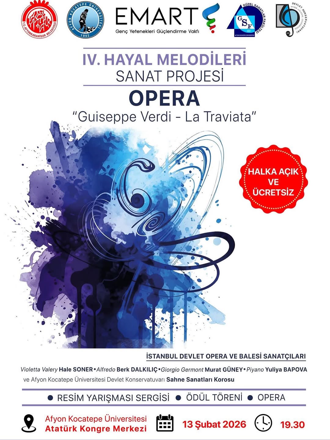 Afyon Kocatepe Üniversitesi'nden Müzikseverlere Özel Etkinlik: Guiseppe Verdi - La Traviata Operası Resim Sergisi
