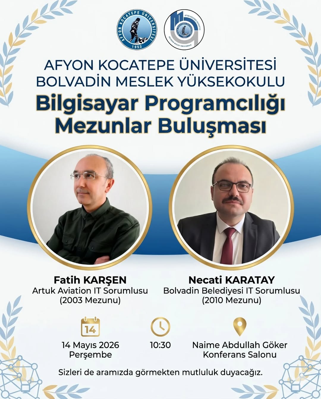 Afyon Kocatepe Üniversitesi'nin Düzenlediği Bilgisayar Programcılığı Mezunlar Buluşması