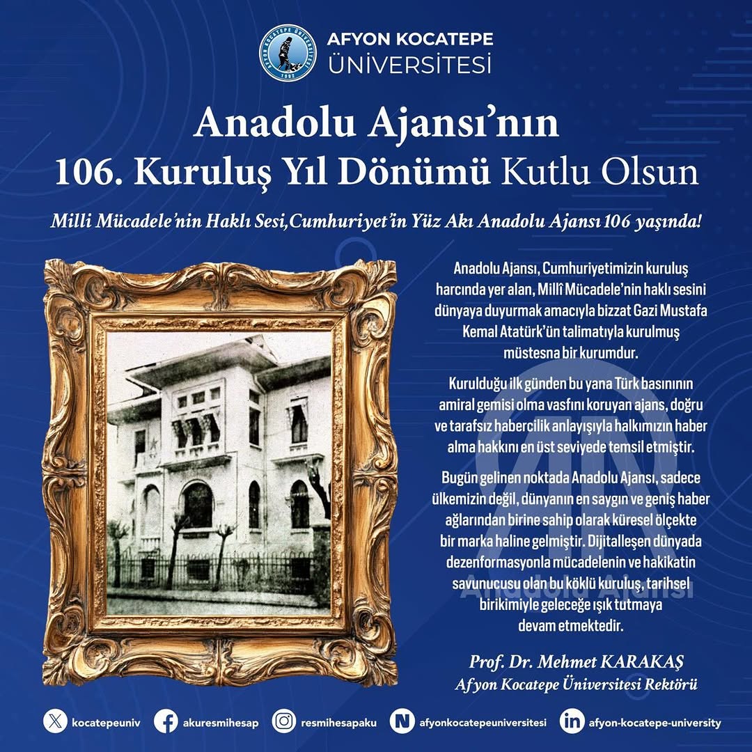Afyon Kocatepe Üniversitesi Tarafından Yapılan Açıklama