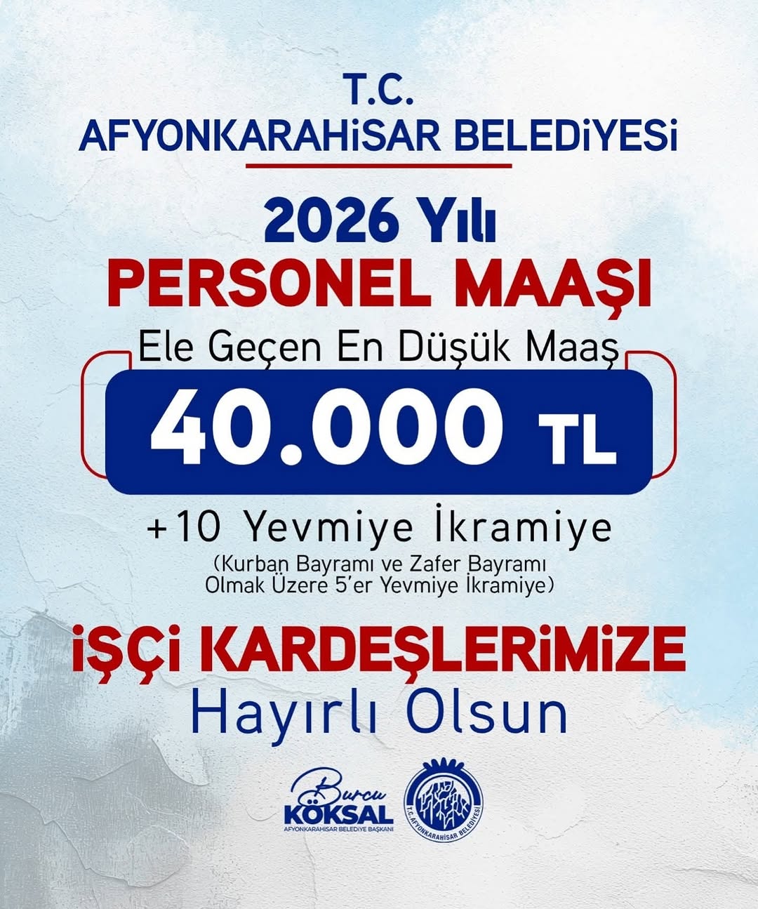 Afyonkarahisar Belediyesi'nde En Düşük Maaş 40 Bin TL'ye Çıkarıldı