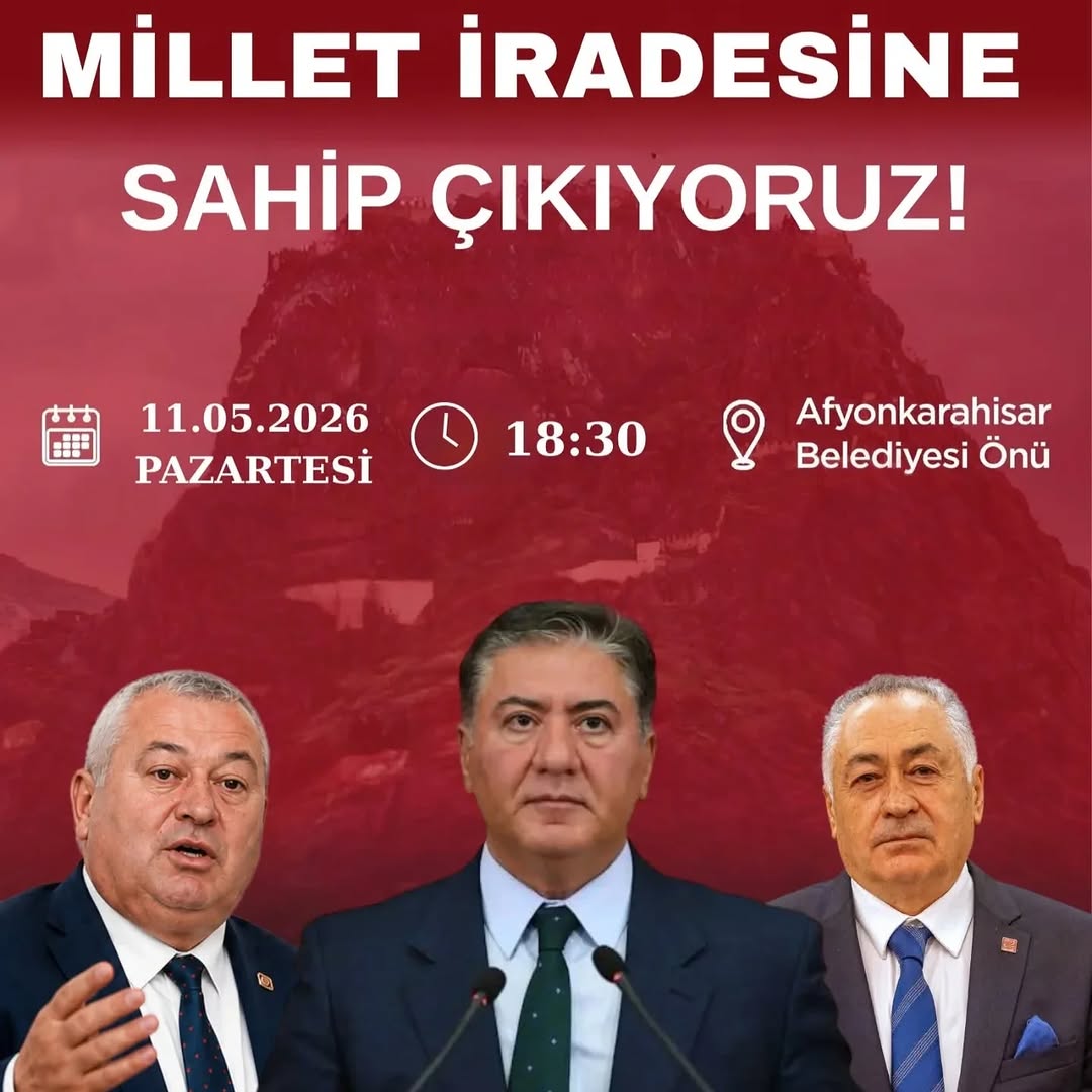 Afyonkarahisar Belediyesi Önünde 'Millet İradesine Sahip Çıkıyor' Eylemi Düzenlenecek